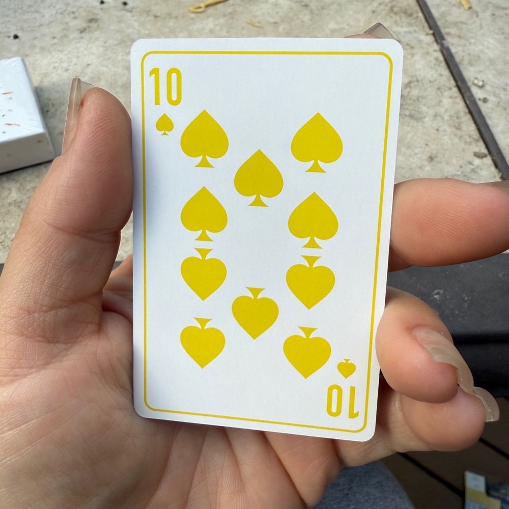 Dior Yellow ten of Spades Playing Card